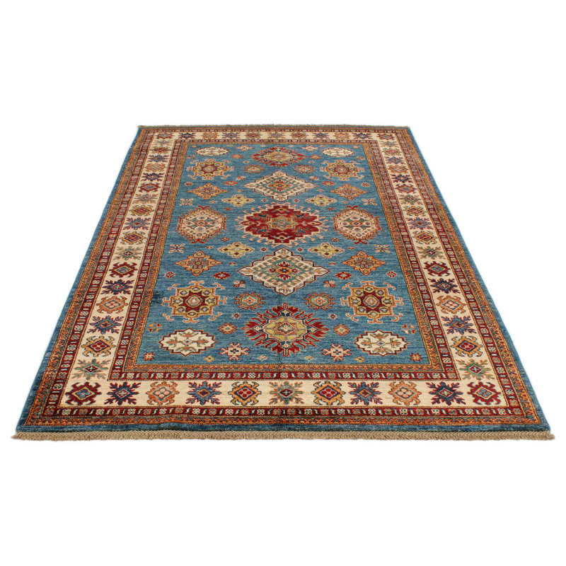 Tapis tribal Kazak 5 x 7 ivoire