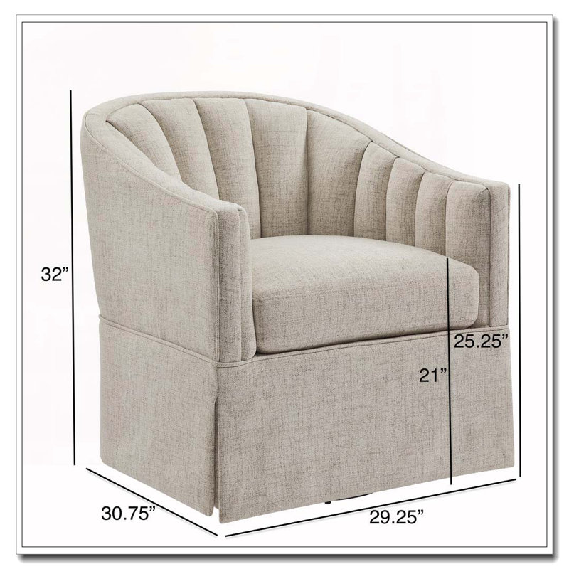 Fauteuil d'appoint pivotant à jupe, Ivoire ivoire