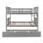 Metal Bunk Bed Set With Trundle, Contemporary Style, Iron Frame-1759053670