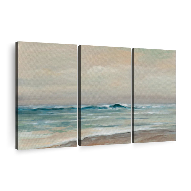 «Whispering Ocean Waves», 3 pièces, H 48 po x l 74 po x P 1,25 po