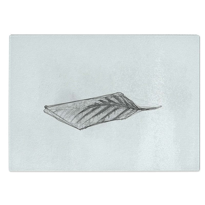 Glass Lone Leaf in Abstract Chopping Board, 28.5 cm W x 20 cm L
