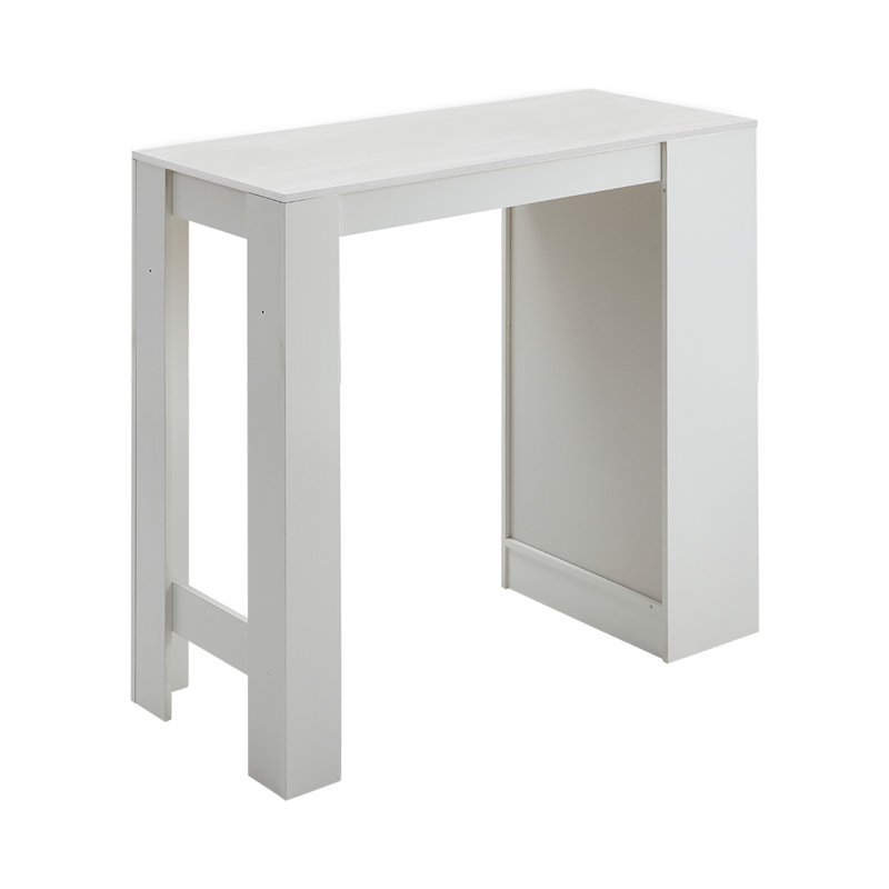 Bar Table With Open Shelves, White, White