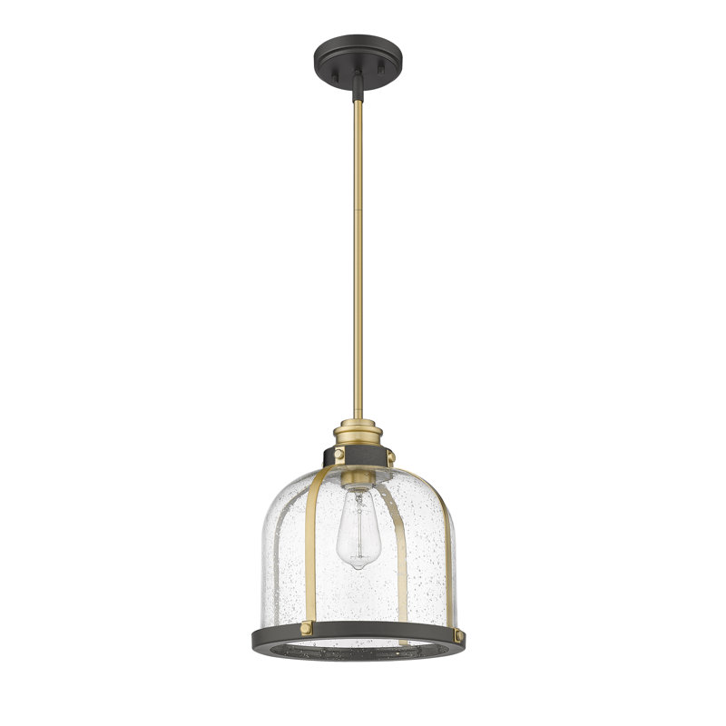 Luminaire suspendu en forme de dôme à 1 lumière Decoteau, H 13,25 po x l 12,25 po x P 12,25 po