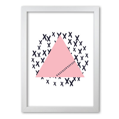 Pink Triangle With Crosses Abstract - Print