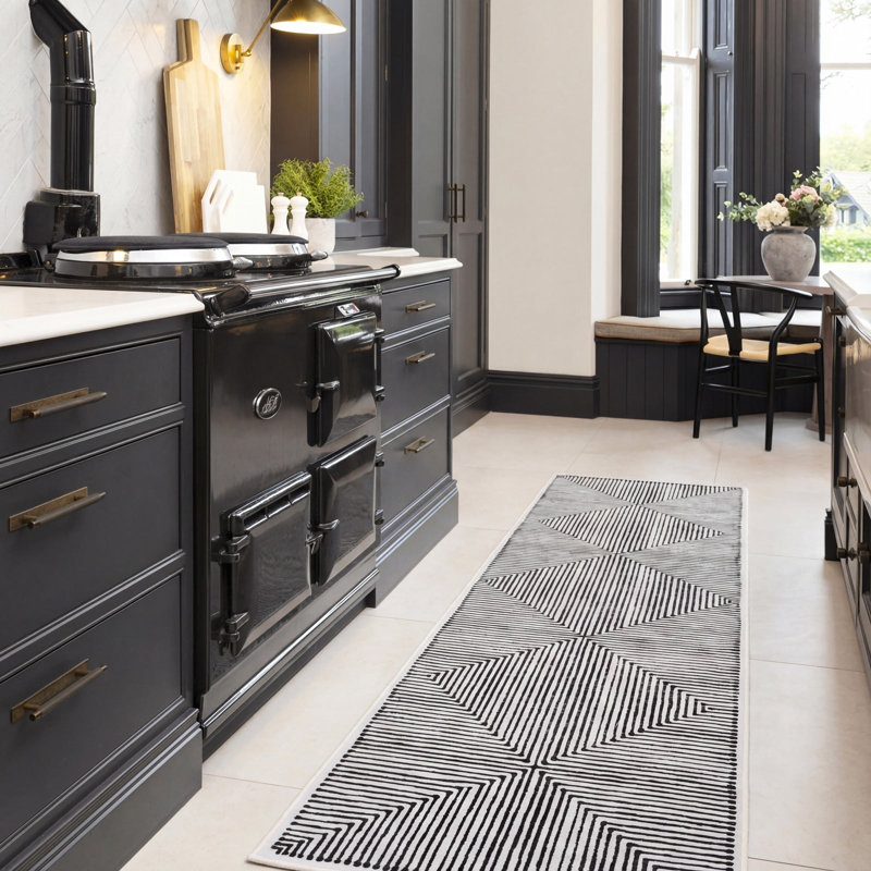 Tenicka Geometric Cotton Machine Tufted Area Rug, 80cm x 300cm