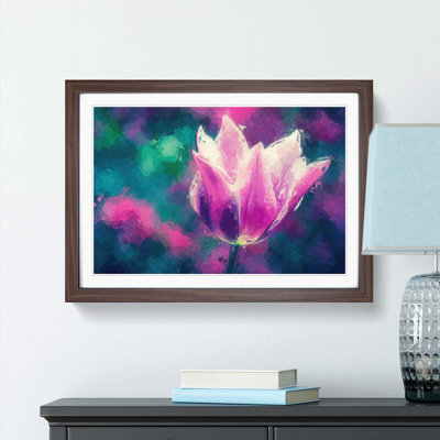 Purple Tulip Flower in Abstract - Picture Frame Graphic Art Print