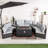 6 - Person Outdoor Steel Wicker Fire Pit Conversation Set - Gray