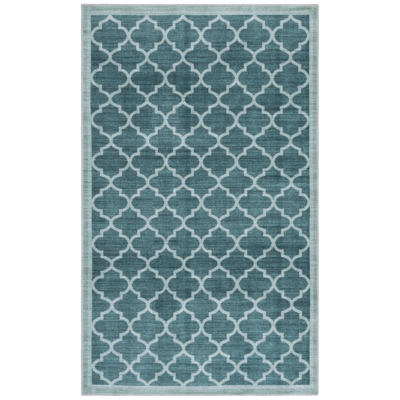 Shealin Machine Washable Performance Geometric Rug, Rectangle 3' x 5'