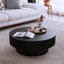 Table basse ronde ronde avec rangement Table d'appoint moderne en placage de bois massif pour table de salon, chambre à coucher, appartement ou bureau-1281664690-1308372029
