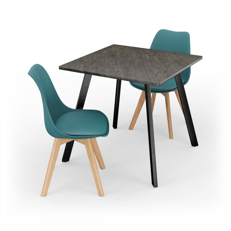 2 - Person Dining Set, Slate Grey / White
