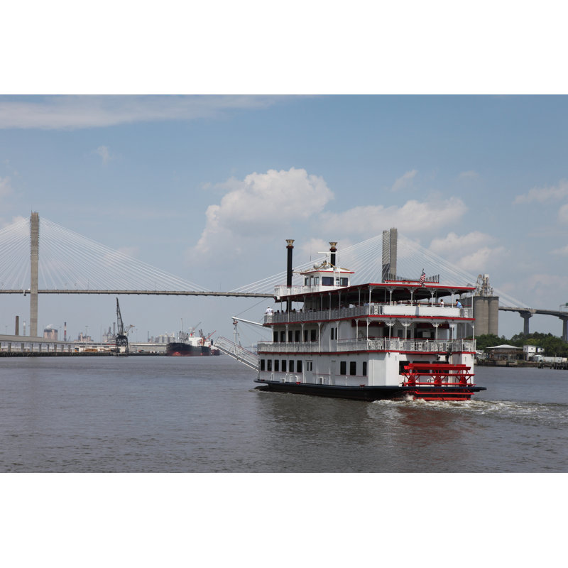 Savannah River bateau - Photographie sur toile tendue, H 8 po x l 12 po