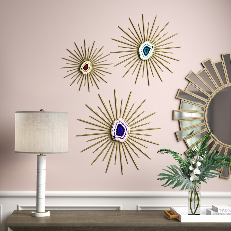 Willa Arlo Interiors 3 Piece Contemporary Metal Spiked Wall Décor Set ...