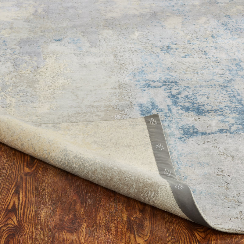Hand Knotted Abstract Area Rug, Rectangle 3' x 5'