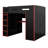 Full Size Wood Gaming Loft Bed With Built-In Desk, 2 Wardrobe, 2 Drawers, RGB LED Light And USB Port, Gamer-Inspired Design-1022256524