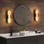 Ensemble de 2 appliques murales modernes en marbre naturel à DEL à intensité variable 3ct, noir-471267609