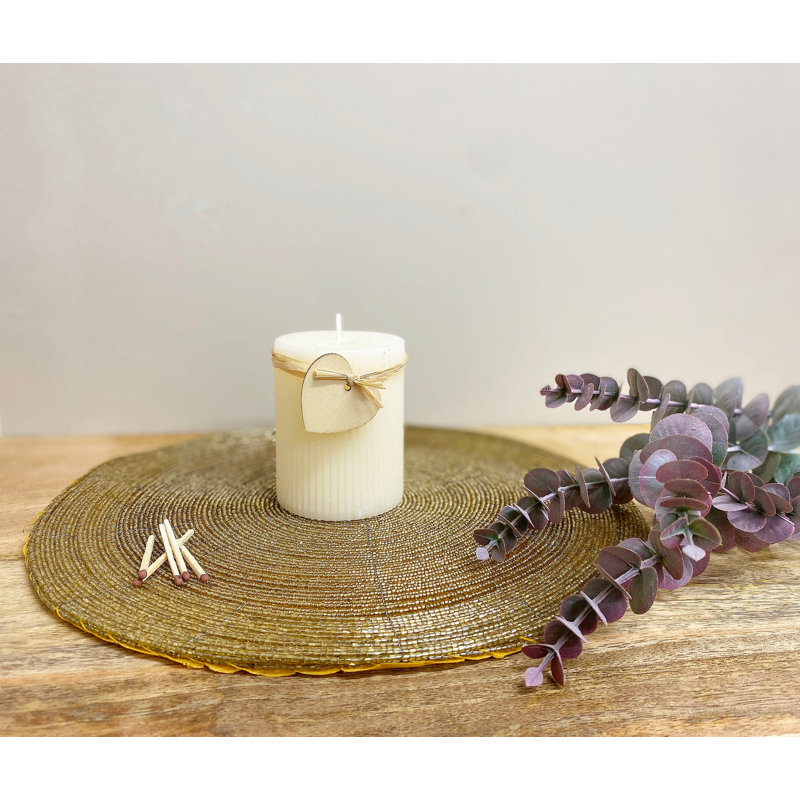 Unscented Pillar Candle, 9cm H x 6.7cm W x 6.7cm D