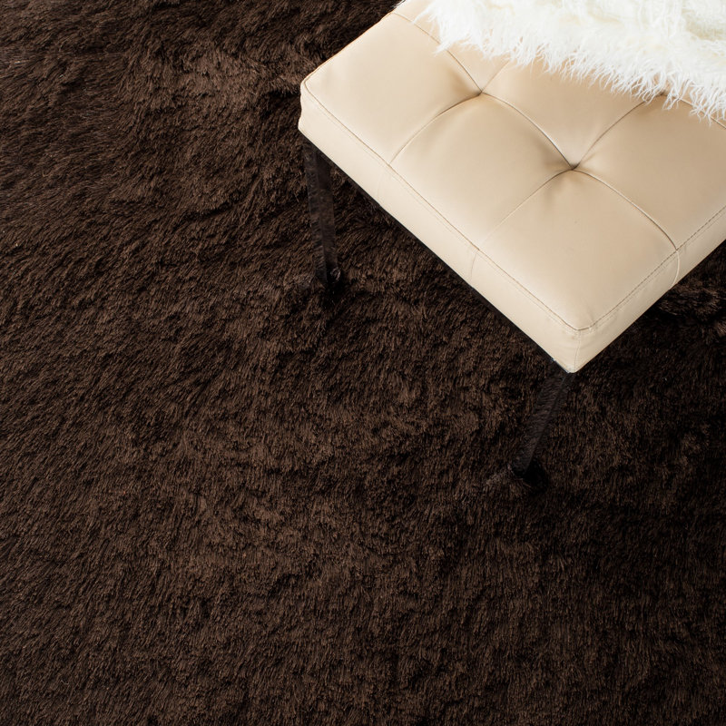 Tapis chocolat touffeté à la main Delane, Rectangulaire 3 pi x 5 pi