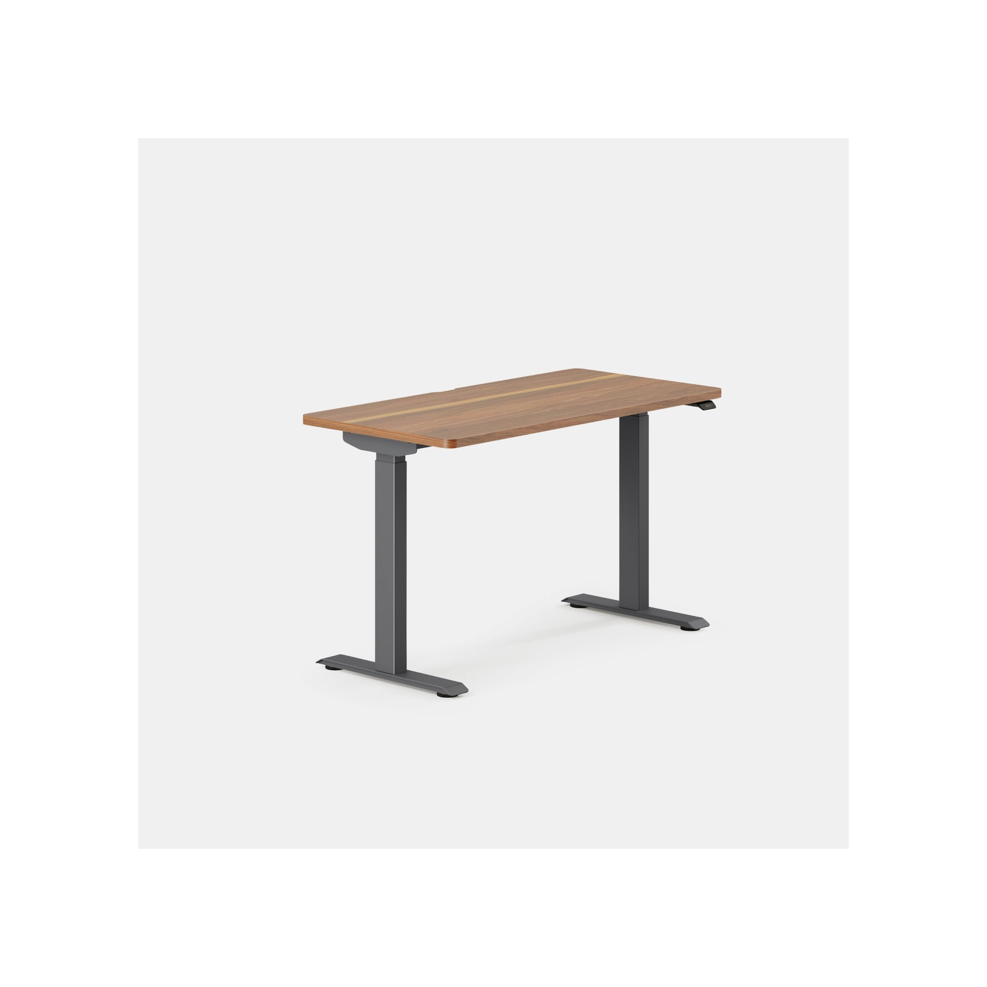 Duo Standing Desk, Walnut, Charcoal, 47.3" H x 48" W x 24" D