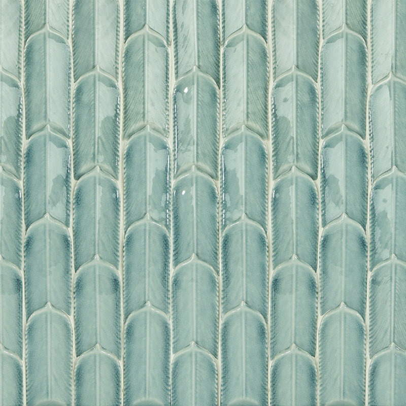 Carreau de mosaïque en céramique 12 po x 12 po Prong (1,13 pieds carrés / feuille), Vert