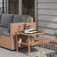 Table d'appoint en rotin Outsunny, table de bout d'extérieur avec tablette de rangement, cadre carré en aluminium, table basse avec plateau en verre trempé, sable-134497972