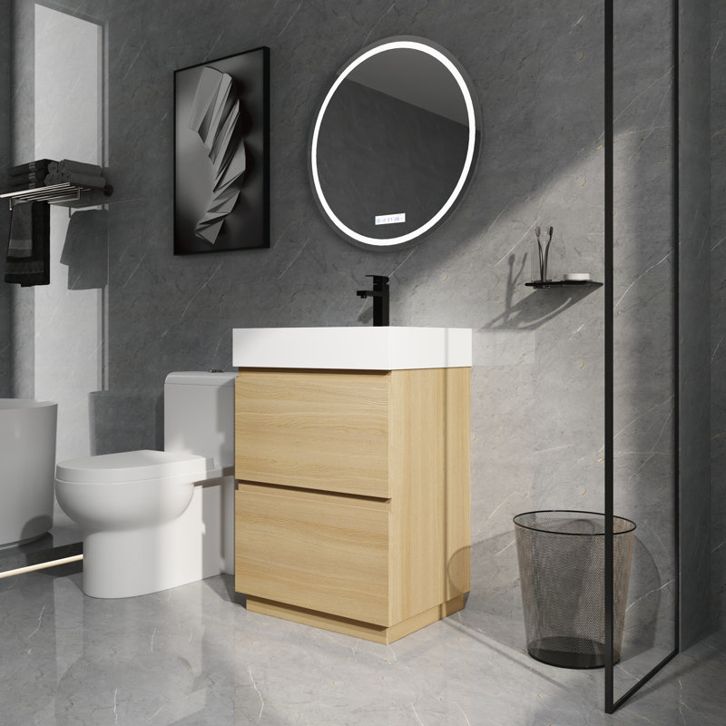 Ensemble de meuble-lavabo simple 24 po avec 2 tiroirs et design moderne 24 po, 23.64"