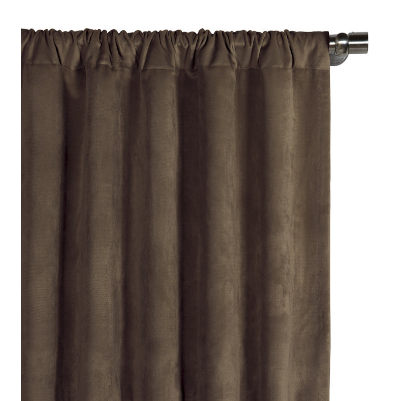 Nellis Plush Velvet Room Darkening Curtain, 48" W x 84" L, Otter