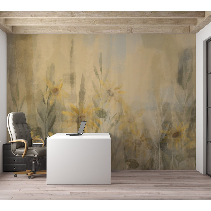 Papier peint botanique - Une touche d'été, L 110 po x l 157 po