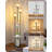 70.9'' Dimmable Tray Table Floor Lamp With 3 Crystal Shades and Foot Switch