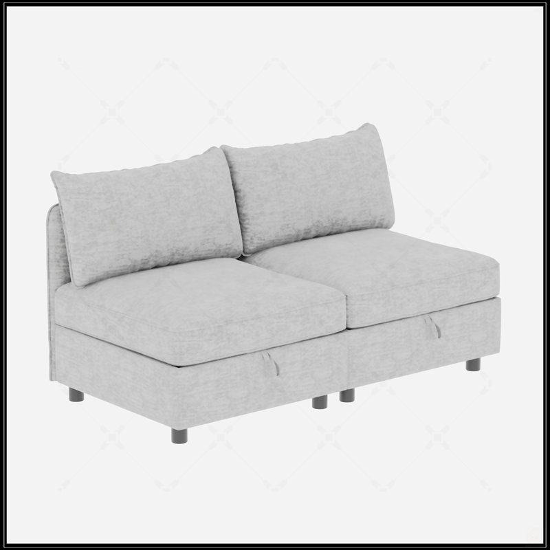 Canapé modulaire convertible convertible avec rangement, combinaisons de tissus flexibles pour le confort et le style du salon (2 pièces)