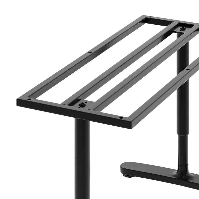 2Pcs Black Adjustable Height Table Underframe, Black