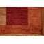 Tapis rouge en laine noué à la main de conception unique 5 pi 7 po x 7 pi 9 po New Age Damita