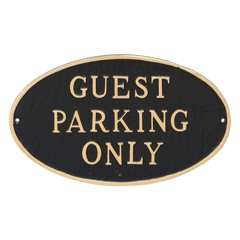 Plaque de jardin guest only, Noir / or, H 6 po x l 10 po x P 0,25 po