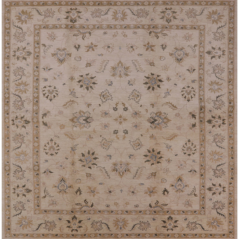 Tapis oriental brun / beige Nafni, Carré 5 pi