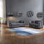 Deep Cushion Compression Sofas, Grey Velvet 6 Seat Chesterfield for Home