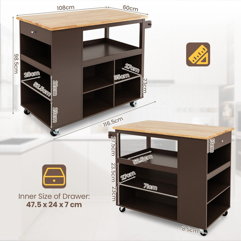 Kitchen Cart, Brown