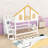 Wooden Bunk Bed with Storage Staircase and Trundle-1396243758