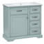 Meuble-lavabo 36 po et 36 po en gris moderne, en bois massif et construction, lavabo sous-comptoir en céramique, fonction de fermeture en douceur, 2 tiroirs basculants, rangement coulissant pour accessoires