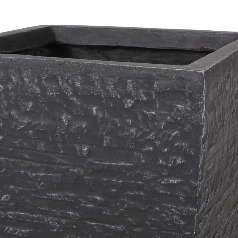 Versatile MgO Planter for Modern Outdoor Spaces with Exceptional Durability, 26.5" H x 12.5" W x 12.5" D