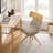 Vidas Swivel Home Office Linen Upholstered Task Chair with Oak Wood Base-98284260