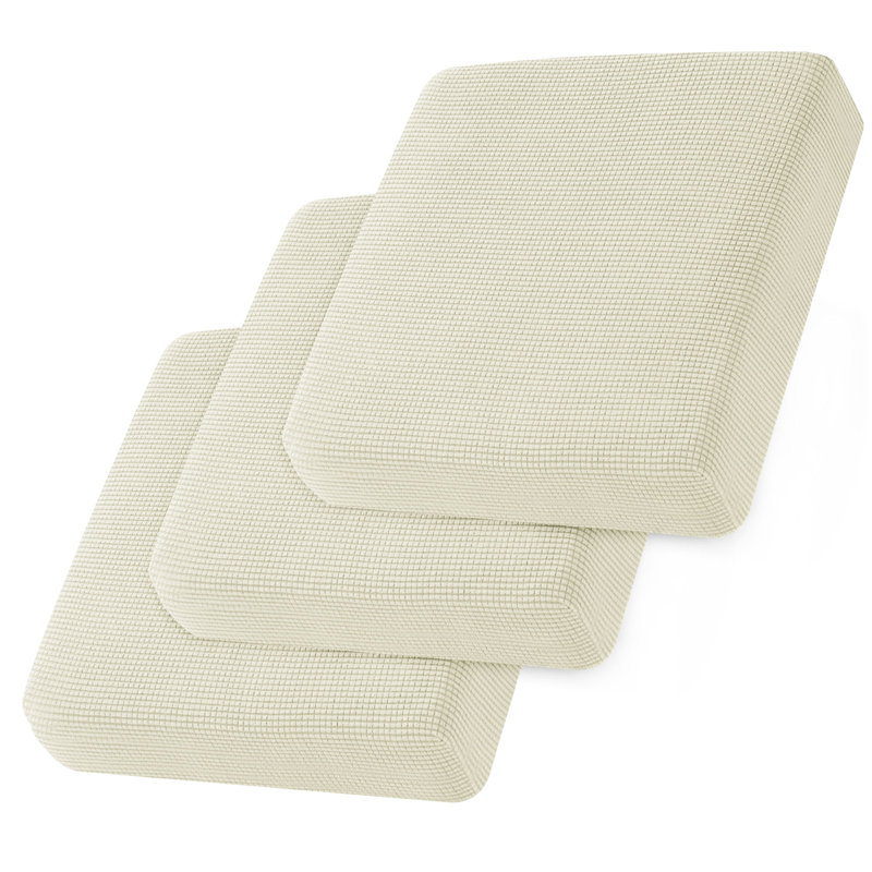 Housse pour canapé à coussins carrés Allington, Mélange de polyester crème