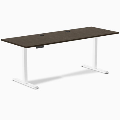 Bureau à une place - bambou / 78,7 po x 29,5 po avec œillets / noir