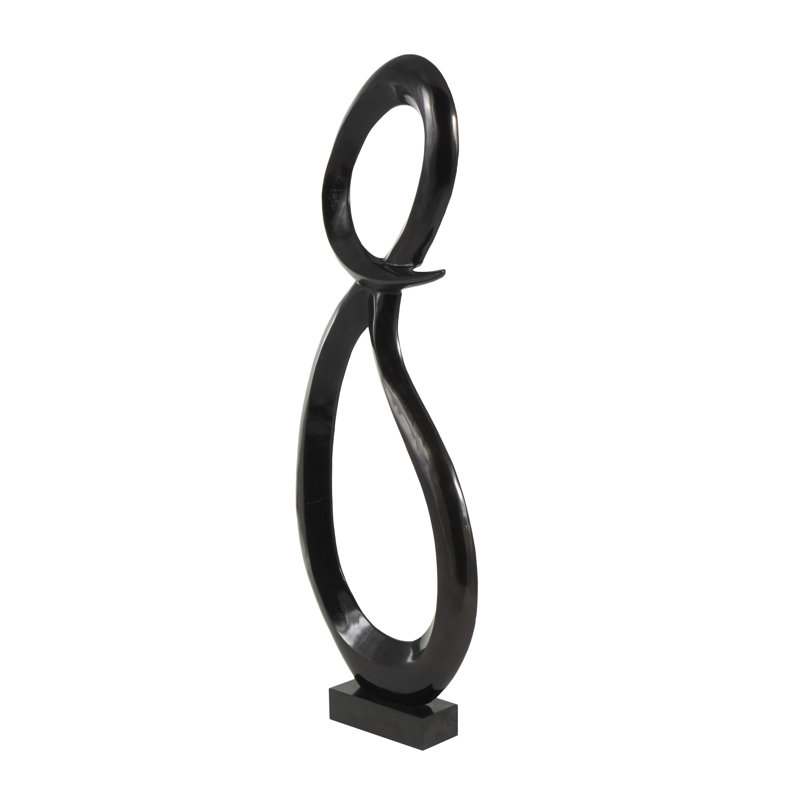 Refrenshire Aluminum Tall Looped Floor Abstract Sculpture, Black
