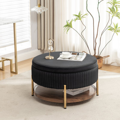 Repose-pieds rond avec rangement Charyn