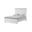 Lit simple 1 pièce en pin blanc de style ferme moderne, cadre de lit à panneaux bicolores-1868637232-1868637234