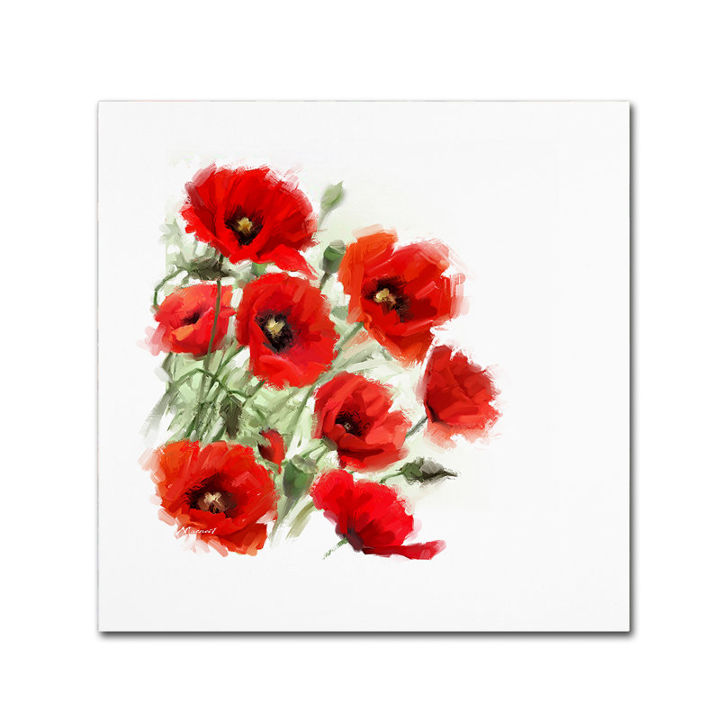 Armand «Poppies», reproduction sur toile, H 14 po x l 14 po x P 2 po
