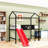 Twin Metal House-Shaped Loft Bed With Slide And Writing Board-119618982