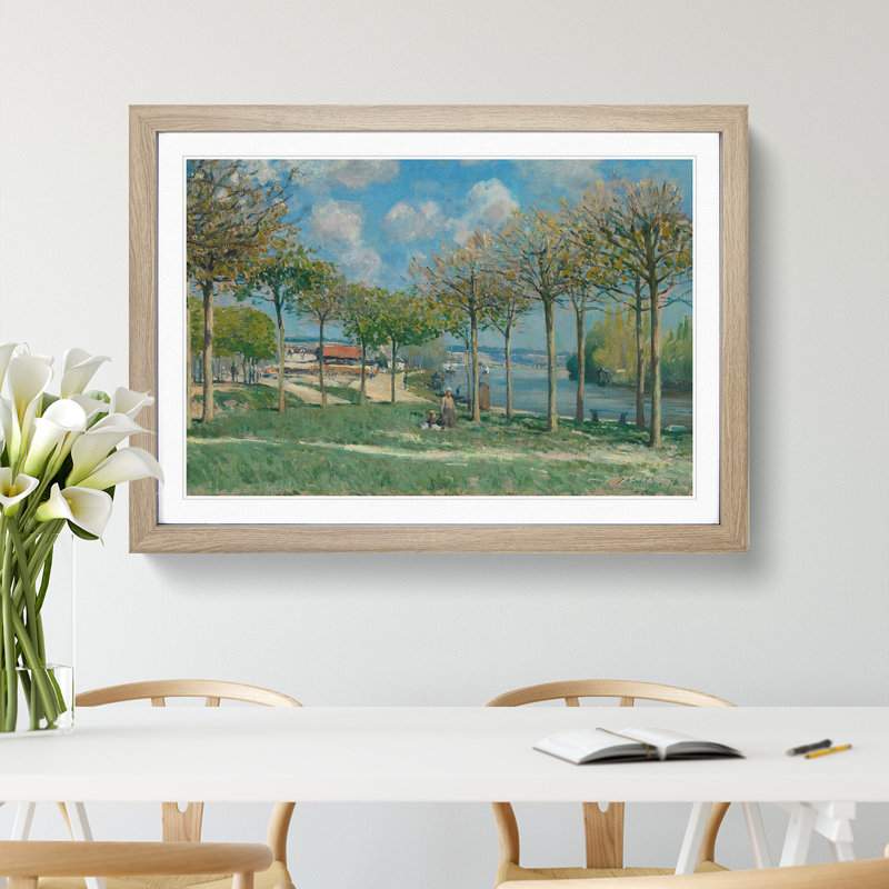 View of Marly from Coeur-Volant by Alfred Sisley - Picture Frame Painting, Oak, 27cm H x 36cm W x 2cm D