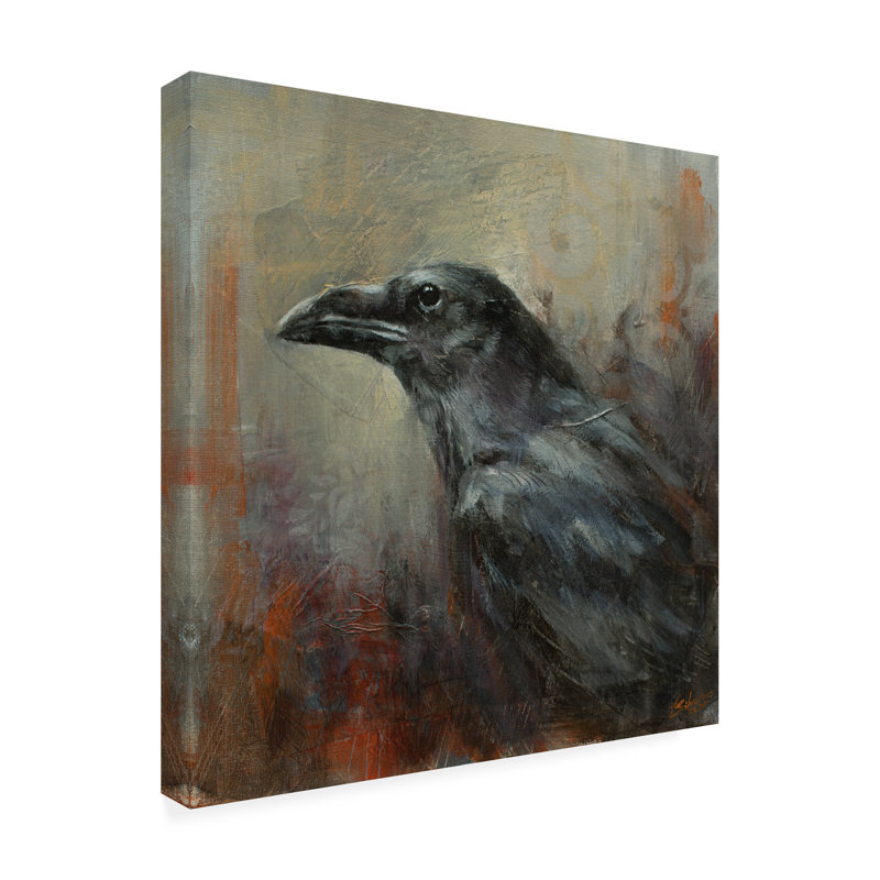 Animaux, corbeau 1 sur toile, L 35 po x H 35 po