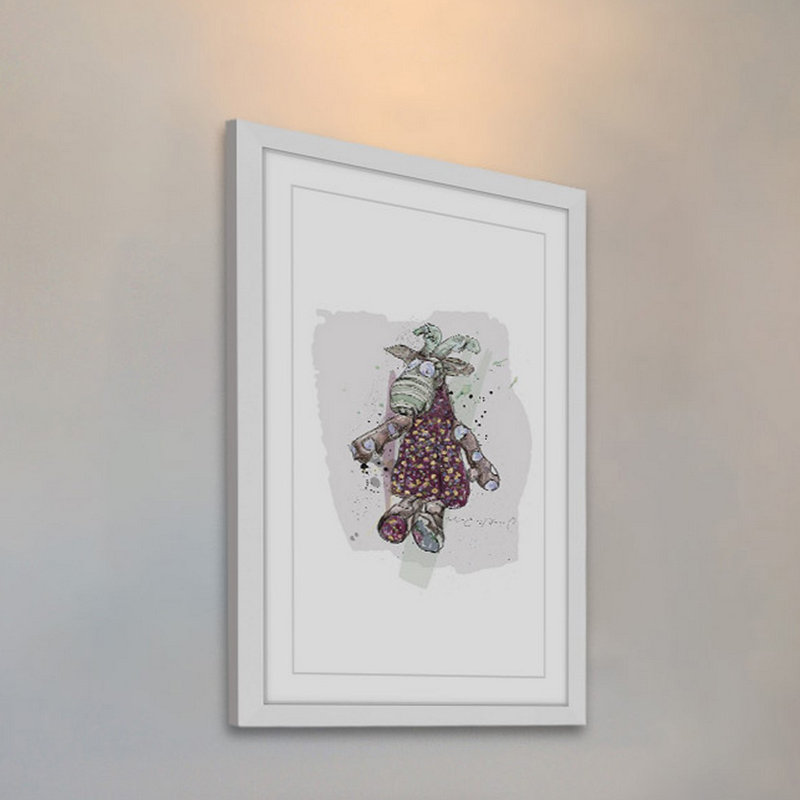 «Chevre», art encadré, H 45 po x l 30 po