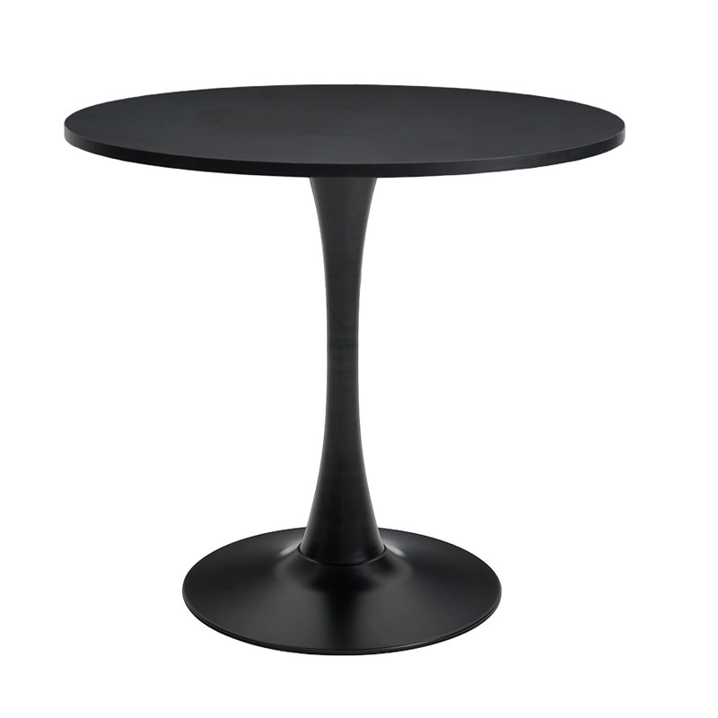 Metal Base Dining Table, Black